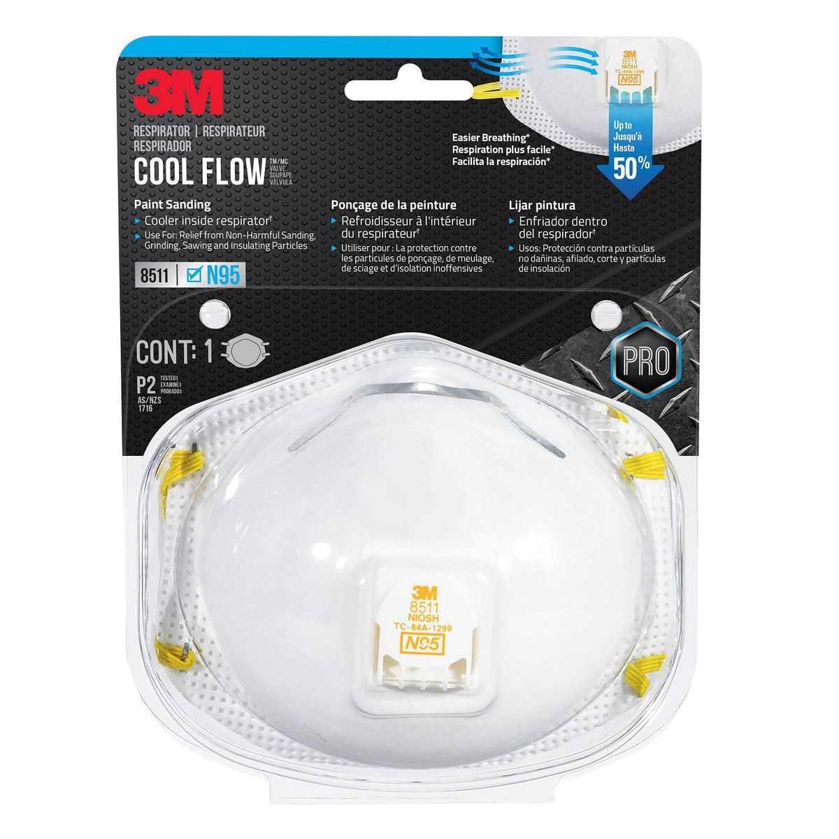 3M - Mascarilla N95 con Válvula Descartable 8511 3M