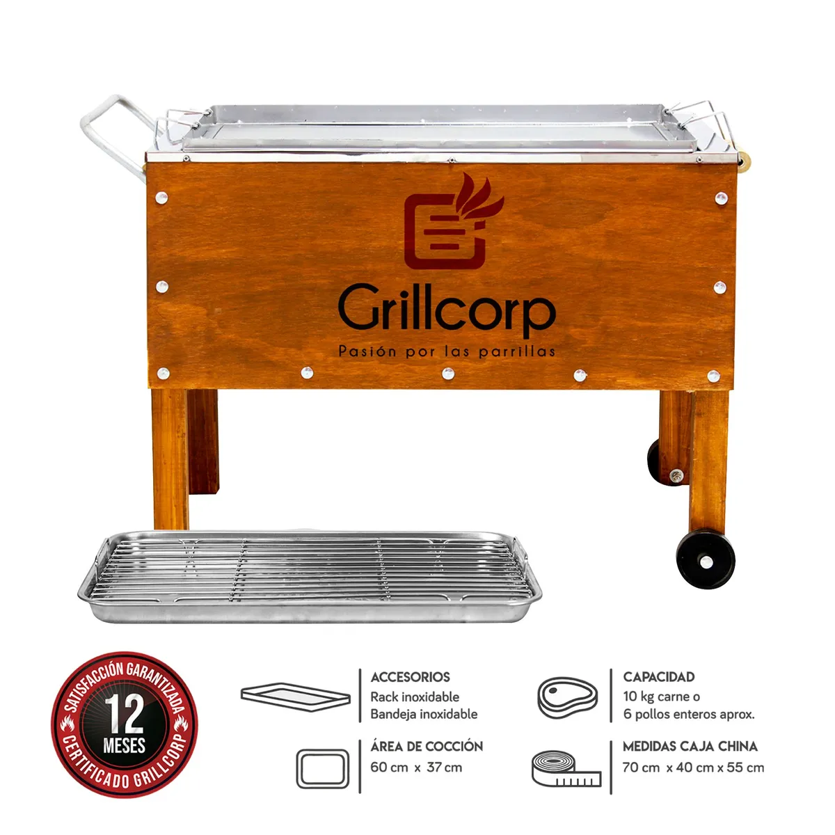 GRILLCORP - Caja China Madera Fenólica Grillcorp 65X38 Cm