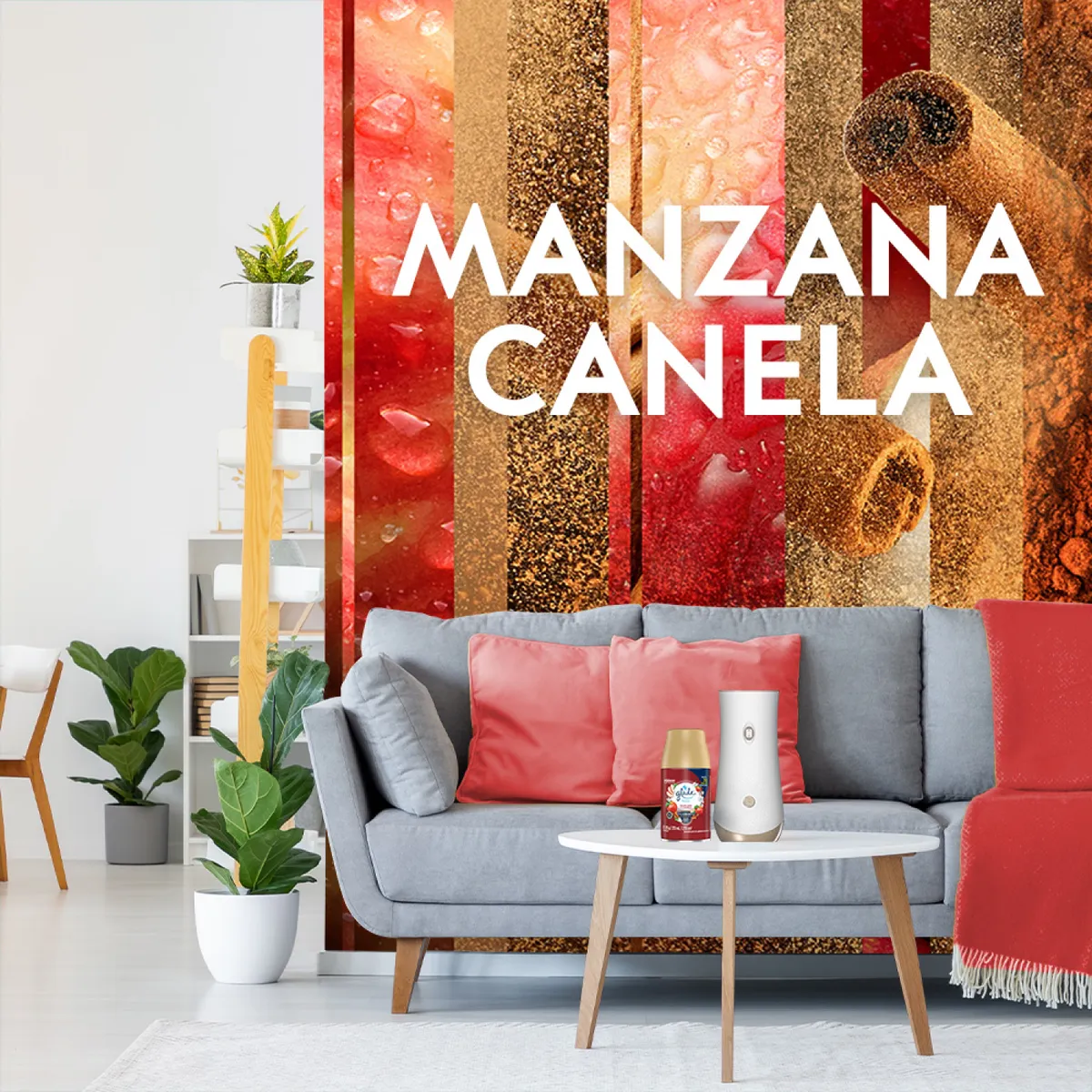 GLADE - Ambientador Automático Glade Manzana y Canela con repuesto 270 ml