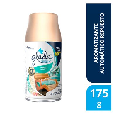 Repuesto de Aromatizante Aerosol Glade Paraso Azul 270 ml.