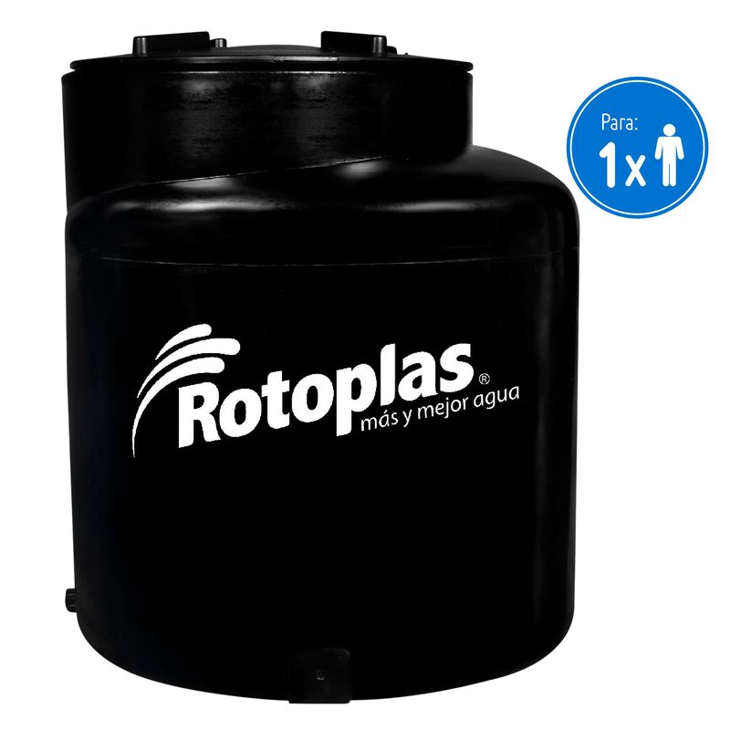 ROTOPLAS - Tanque de agua Negro Rotoplas 250 L + Accesorios