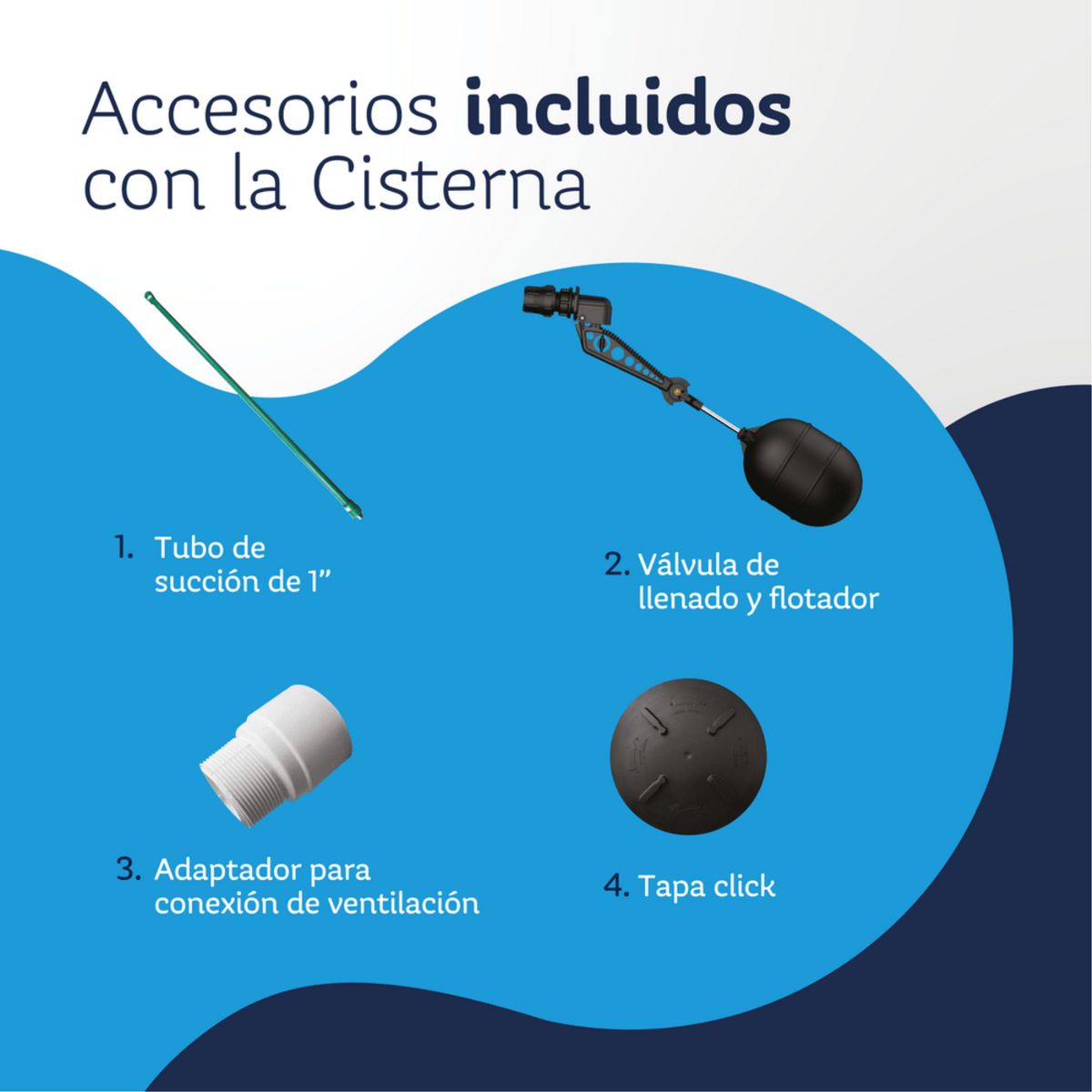ROTOPLAS - Cisterna de Agua Rotoplas 1200L + Accesorios