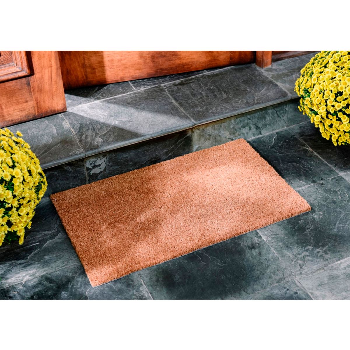 JUST HOME COLLECTION - Felpudo Rectangular Natural Plain 45x75cm Café