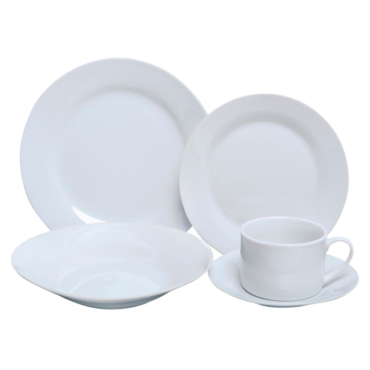 JUST HOME COLLECTION - Juego de vajilla Porcelana Blanco 20 Piezas