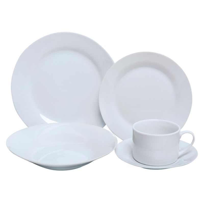 JUST HOME COLLECTION - Set de vajilla porcelana blanca 20 piezas