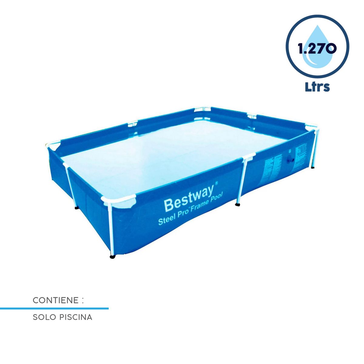 BESTWAY - Piscina Estructural Rectangular 228x159x42cm 1500 Litros