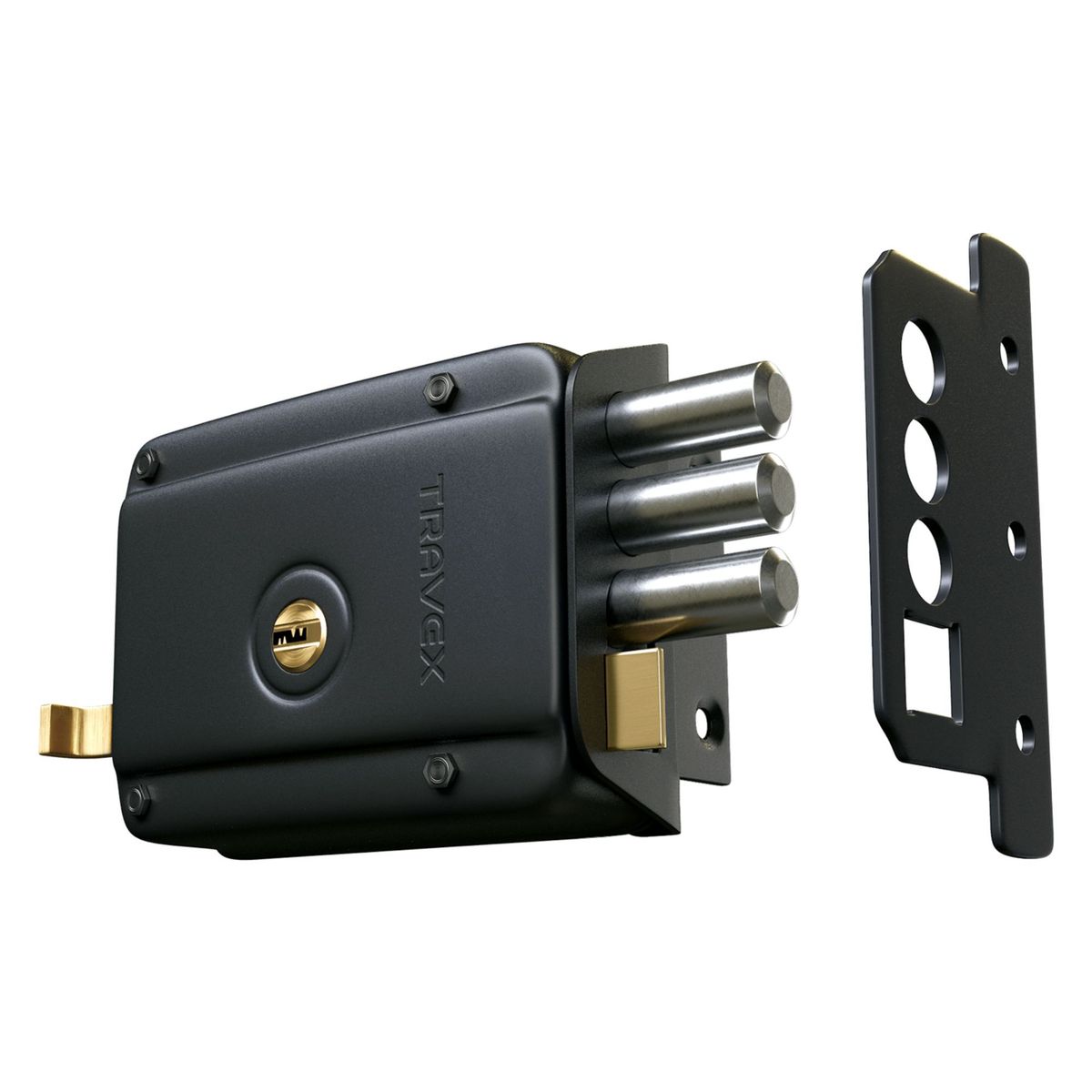 TRAVEX - Cerradura de Sobreponer Blindada 970XT Negro Travex