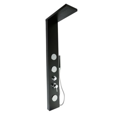 Columna de Ducha Hidromasaje Metal 148x20cm Negra