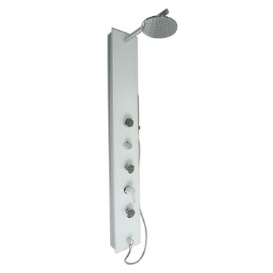 Columna de Ducha Hidromasaje Vidrio Templado 150x22cm Blanca