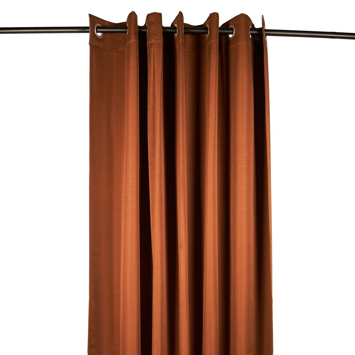 JUST HOME COLLECTION - Cortina de Tela Ojal Metal 210x240cm Marrón