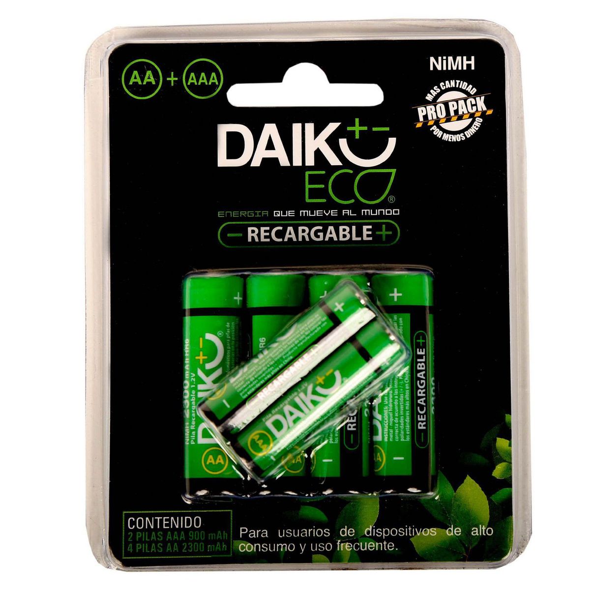 DAIRU - Pack Pilas Recargables AA y AAA
