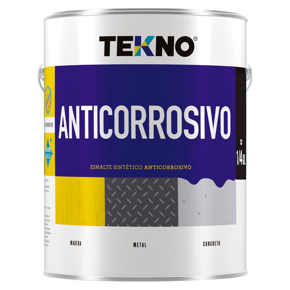 TEKNO - Anticorrosivo Tekno Rojo Óxido 1/4 Gl