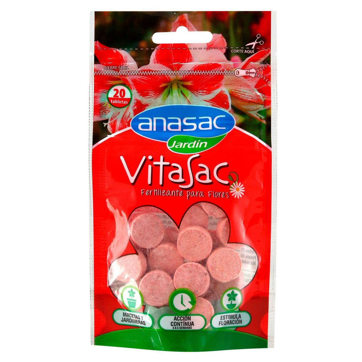 HORTUS - Fertilizante para Flores Vitasac 60 gr Pastilla fertilizante 10 cm18 cm2.5 cm