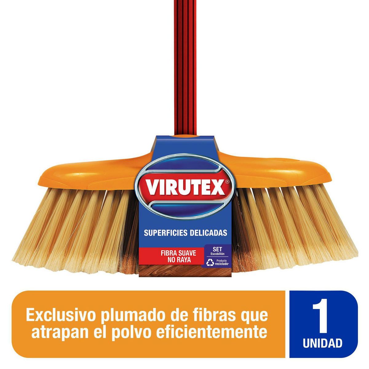 VIRUTEX - Escoba De Plástico Piso Delicado Creativa