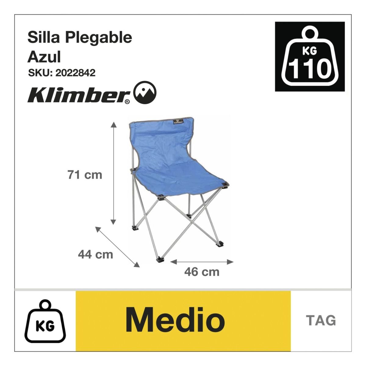 KLIMBER - Silla Plegable Azul Klimber