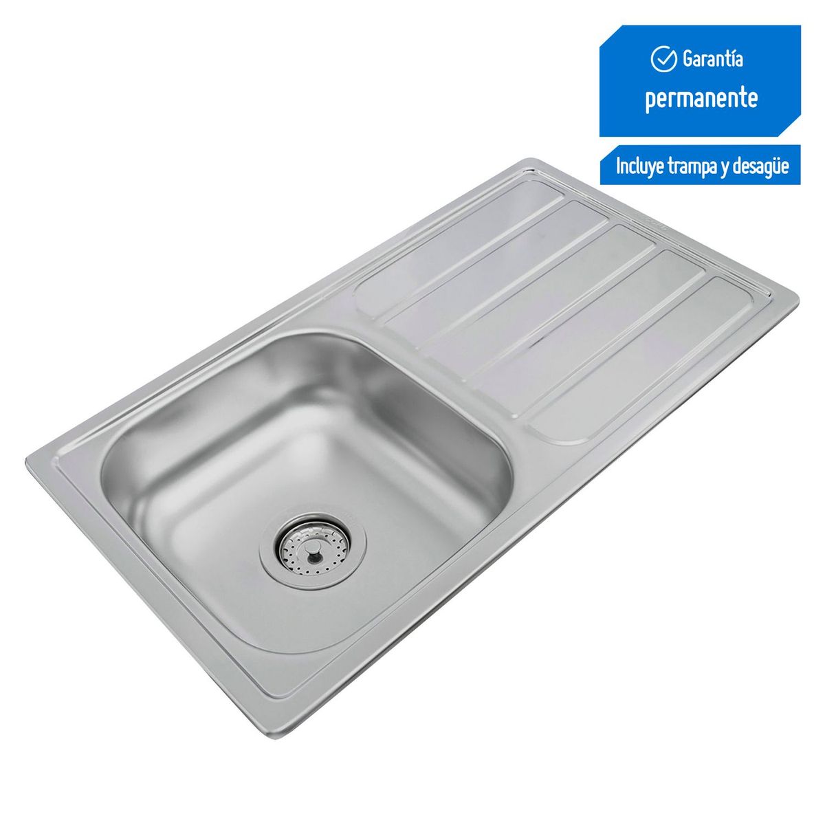 RECORD - Lavadero de Cocina Record Acero Inoxidable 1 Poza Penta 78x43cm