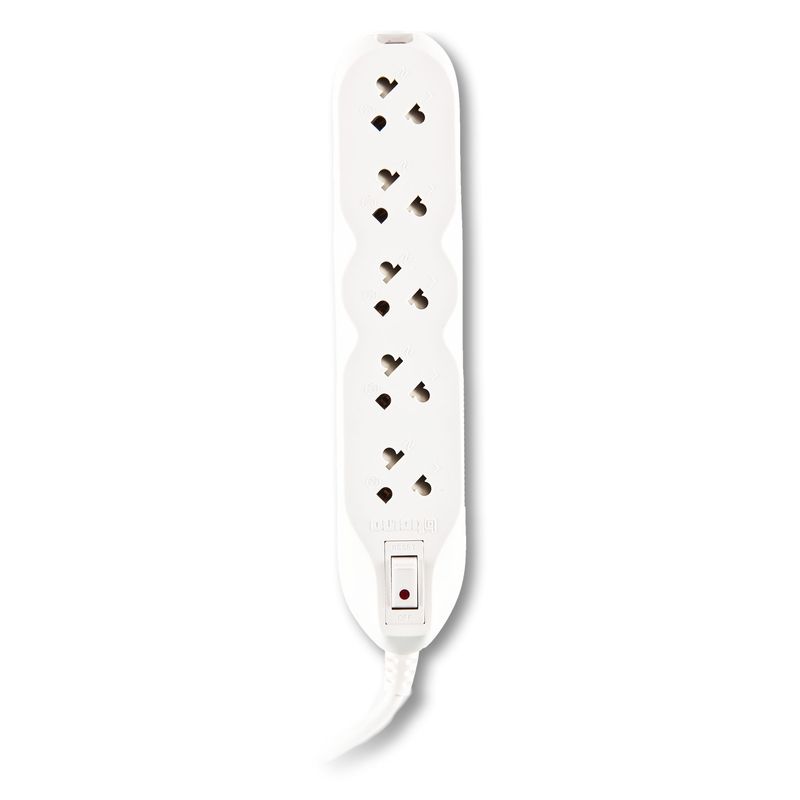 BTICINO - Extensión eléctrica 5 Tomas Universal + Tierra 3 Metros Blanco