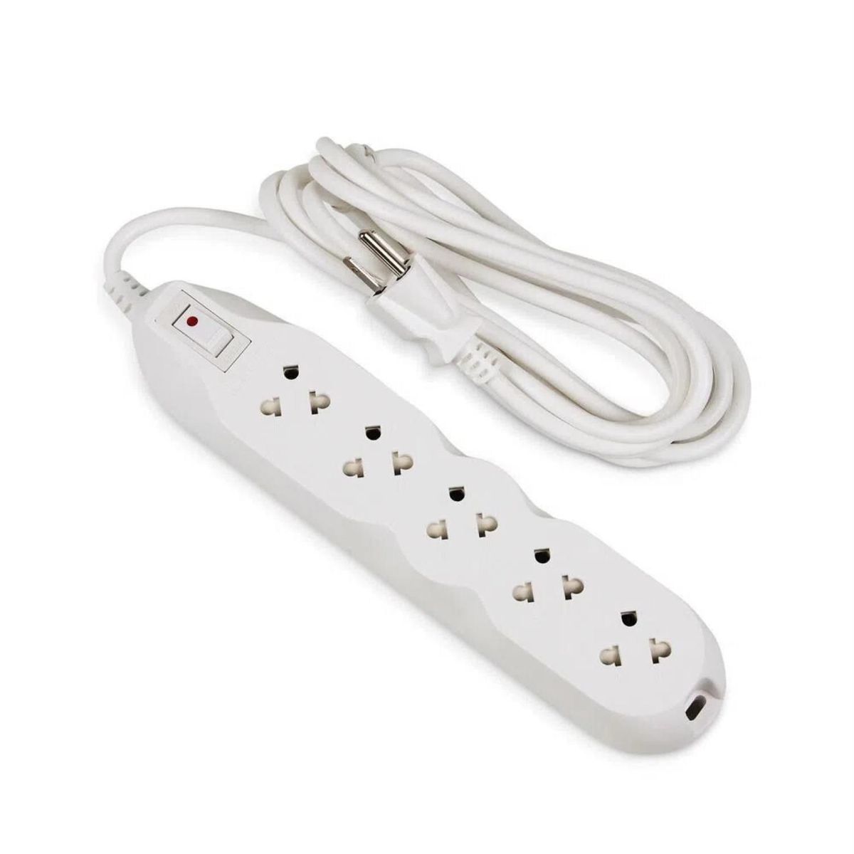 BTICINO - Extensión eléctrica 5 Tomas Universal + Tierra 3 Metros Blanco