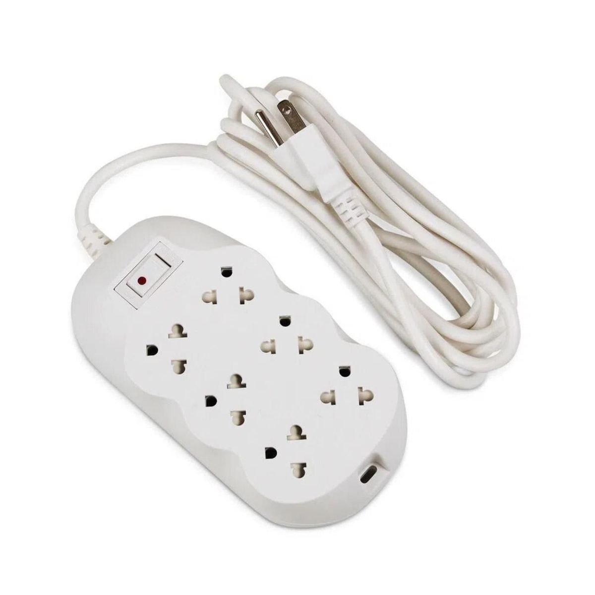 BTICINO - Extensión eléctrica 6 Tomas Universal + Tierra 3 Metros Blanco