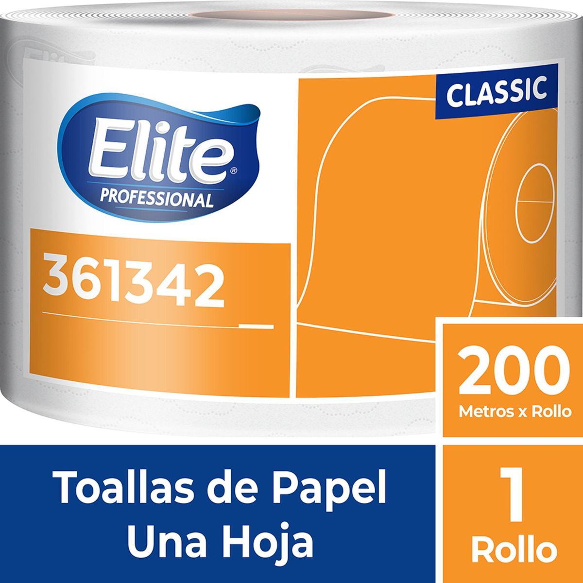 ELITE PROFESSIONAL - Papel Toalla Marrón Elite Jumbo 1 Rollo 200M