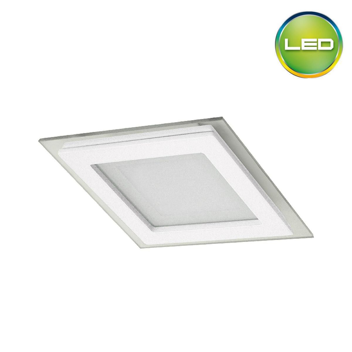LIGHTECH - Spot LED 6W 10x10cm Cuadrado Borde de Vidrio Luz Cálida