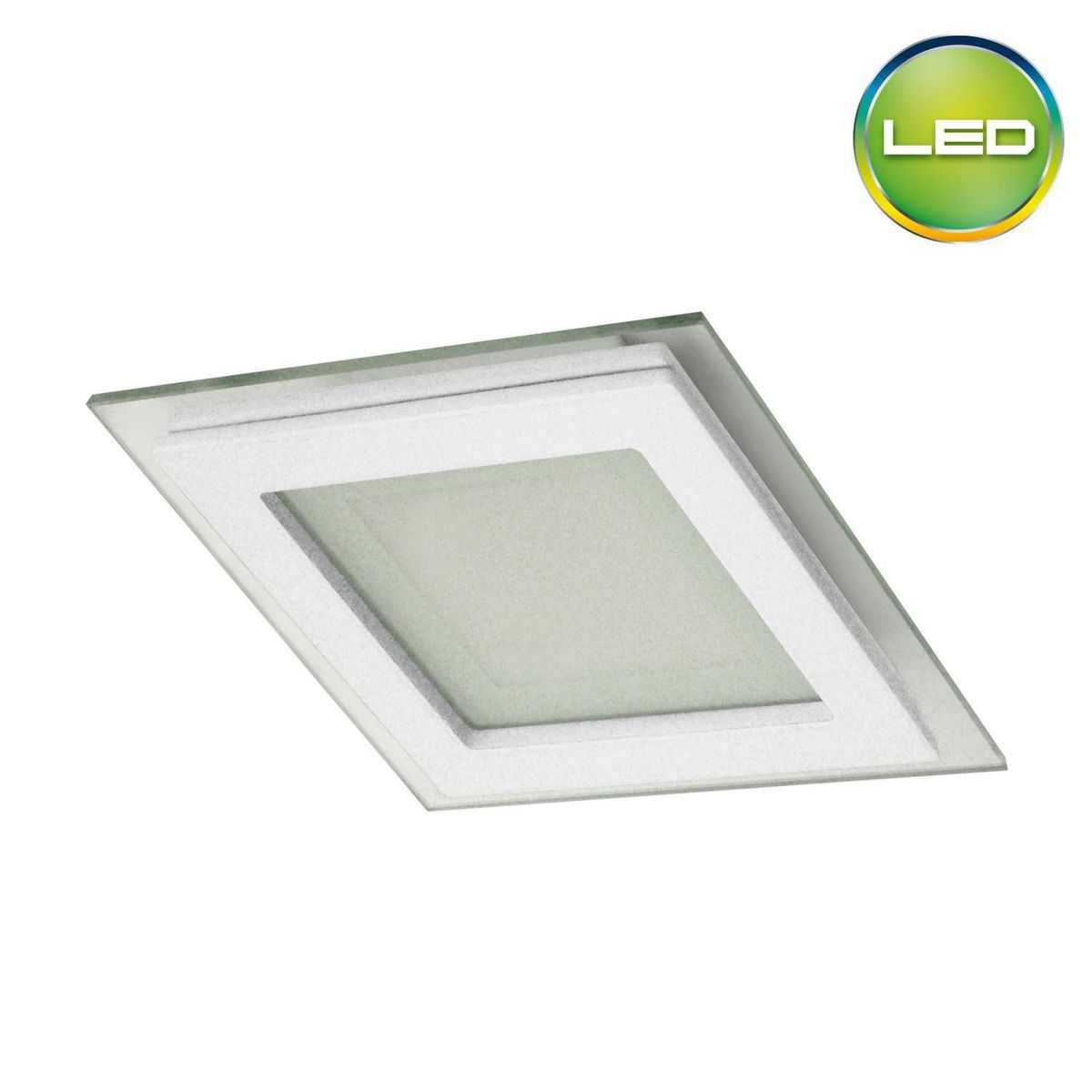 LIGHTECH - Spot Led 6W 10x10cm Cuadrado Borde de Vidrio Luz Blanca