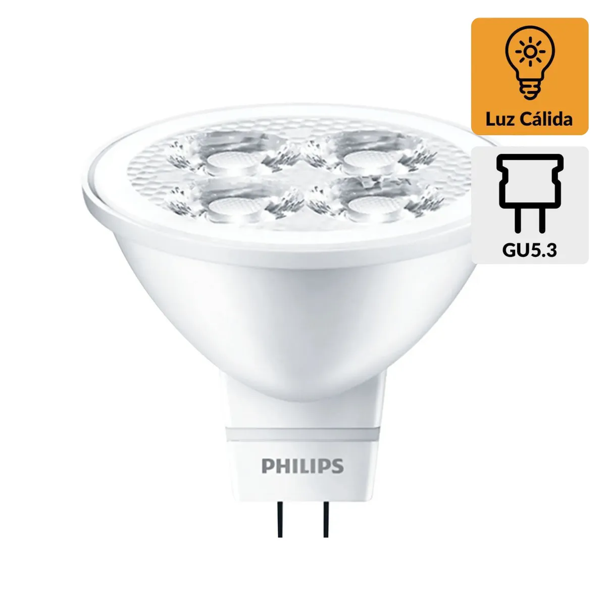 PHILIPS - Foco LED Dicroico Gu5.3 5W Luz Amarilla
