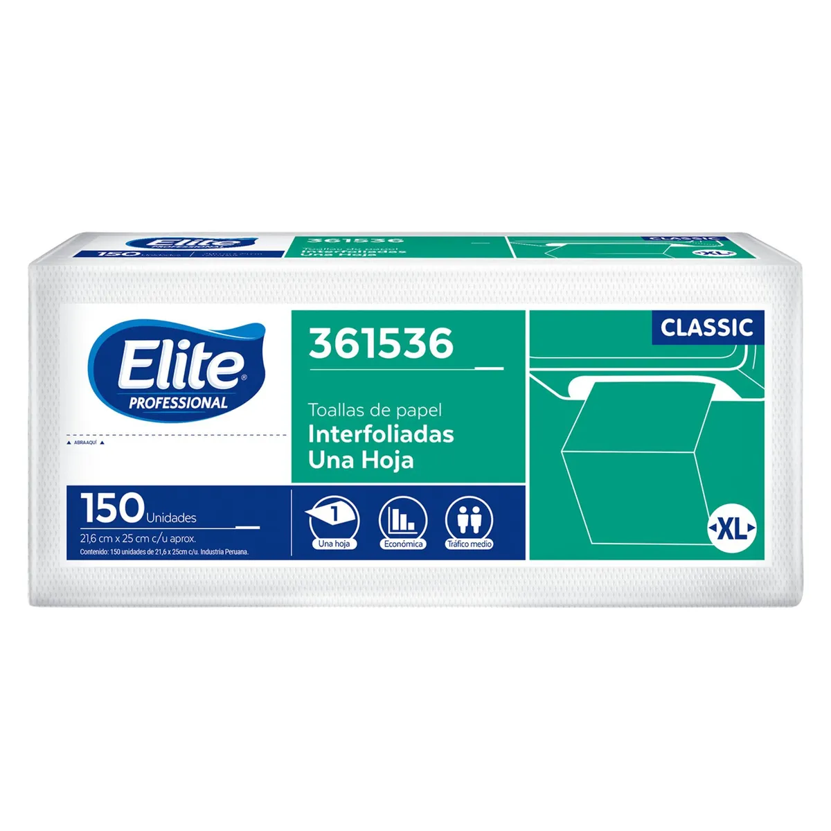 ELITE PROFESSIONAL - Papel Toalla Interfoliado Elite Económico 150Und