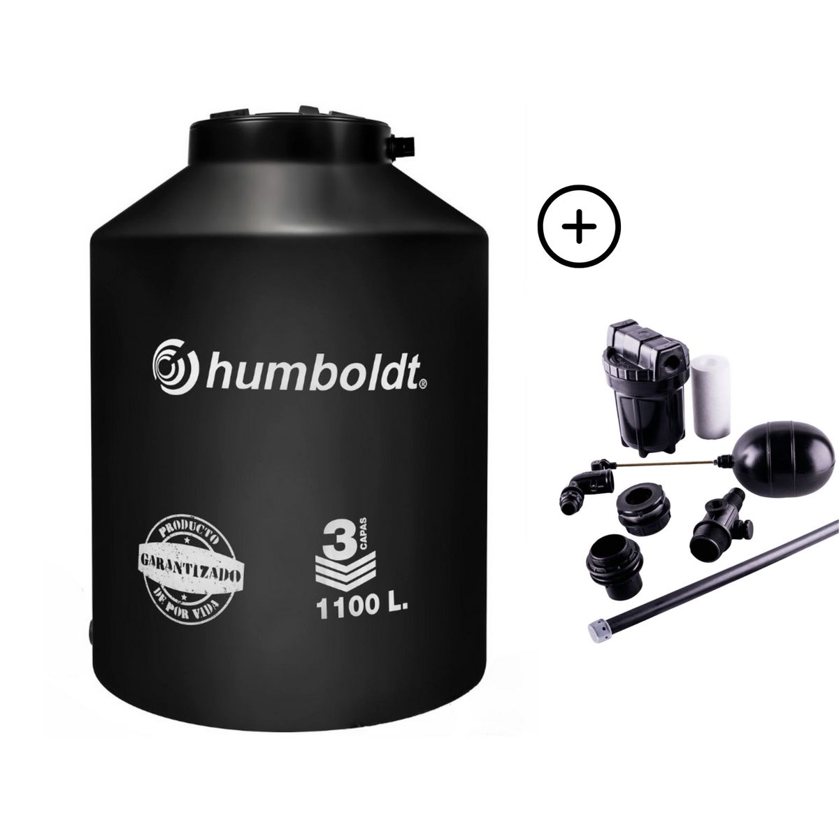 HUMBOLDT - Tanque de Agua Negro Humboldt 1100 L + Accesorios
