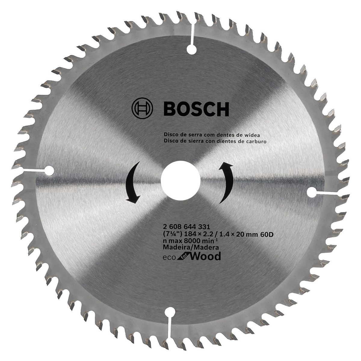 BOSCH - Disco de Sierra Circular Ecoline ø184x20mm 60 Dientes Bosch