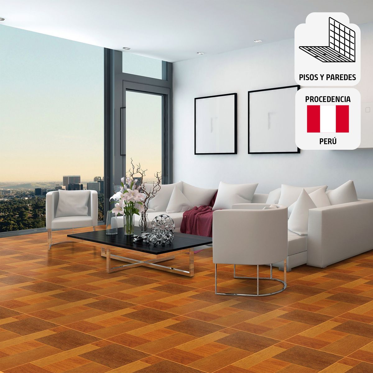 GALA - Cerámica Marrón Maderado 46X46cm 1.9m2 Parana