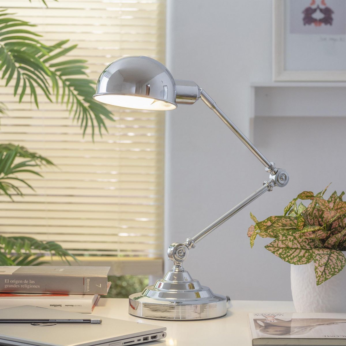 JUST HOME COLLECTION - Lámpara de Escritorio Flex Cromo E27