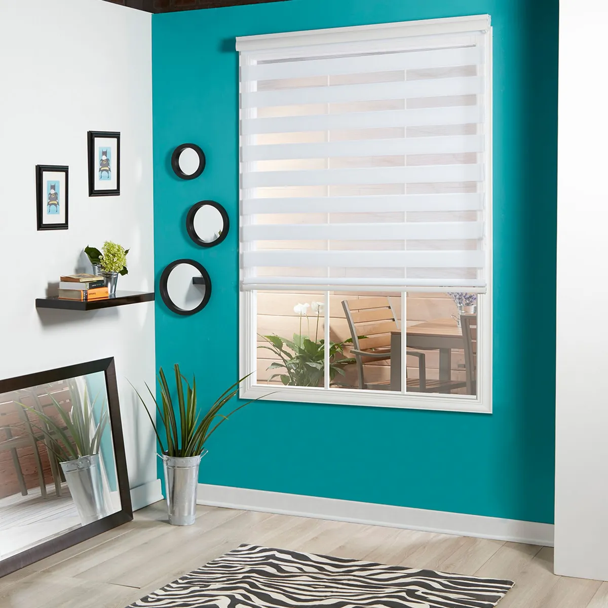 JUST HOME COLLECTION - Cortina Roller Día/Noche 160x165cm Blanco