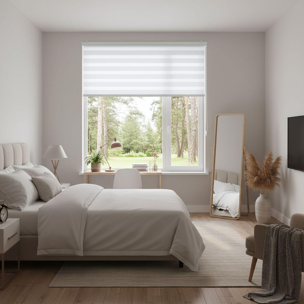 Cortina Roller Día/Noche 160x165cm Blanco, marca JUST HOME COLLECTION - Foto Principal