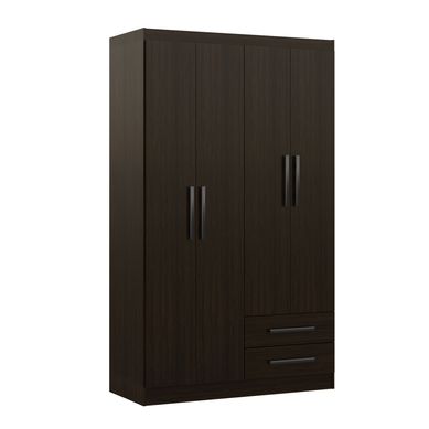 Ropero 4 Puertas 2 Cajones 109x47x183cm Chocolate