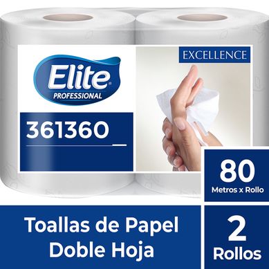 Toalla de papel Absorbente Doble Hoja 2x80m