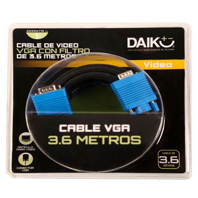 Cable de Video VGA con Filtro 3.6 m