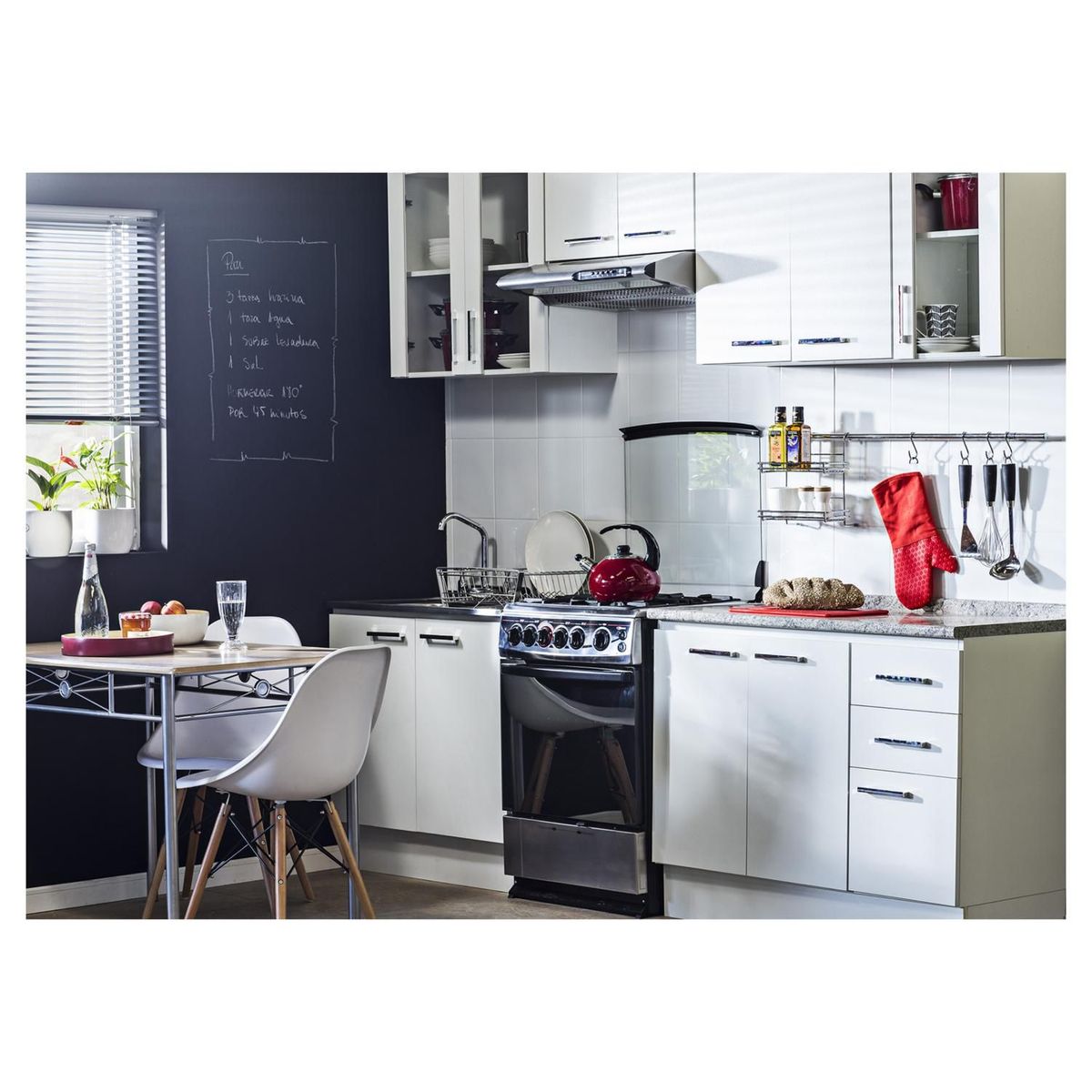 JUST HOME COLLECTION - Mueble mural 1 puerta con vidrio Bianco