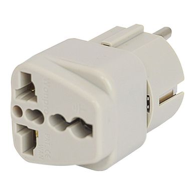 Adaptador universal Wonpro Schuko 10/16A 250V Gris