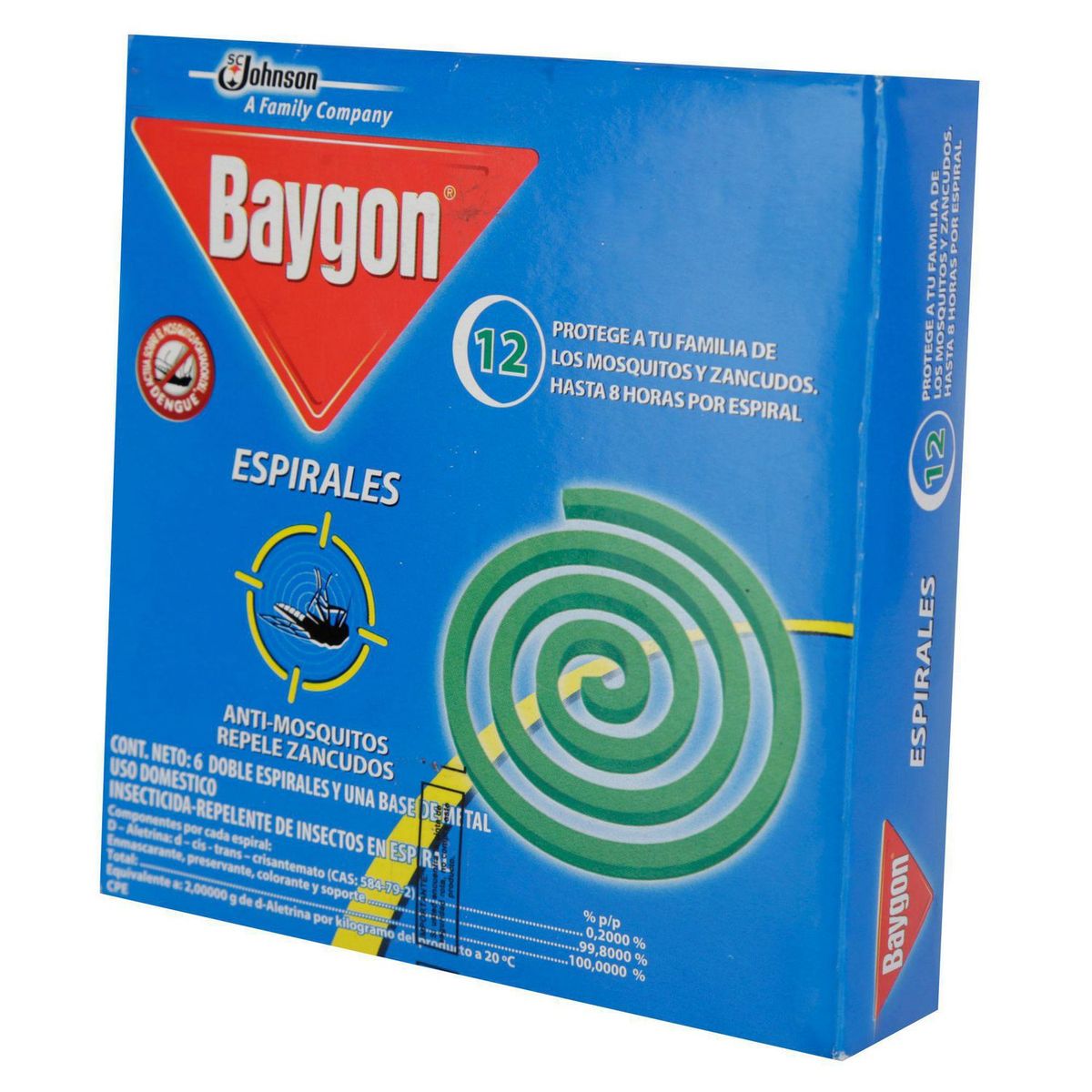 BAYGON - Repelente en Espirales Anti Mosquitos y Zancudos 6 unidades Spray (210) Anti mosquitos y zancudos