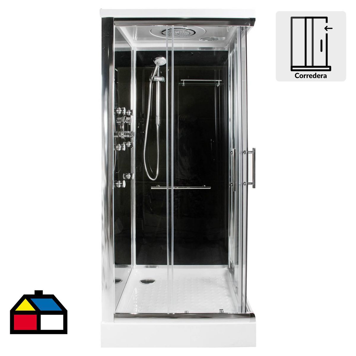 SENSI DACQUA - Cabina de Ducha Cuadrada 90x90x218cm Negra