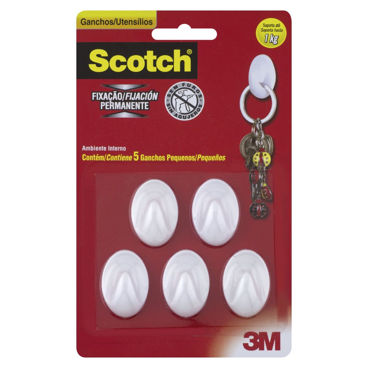 3M - Gancho Scotch Pequeño Blanco 1 kg. x 5 unid.