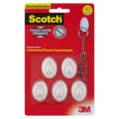 Gancho Scotch Pequeo Transparente x 5 unid.
