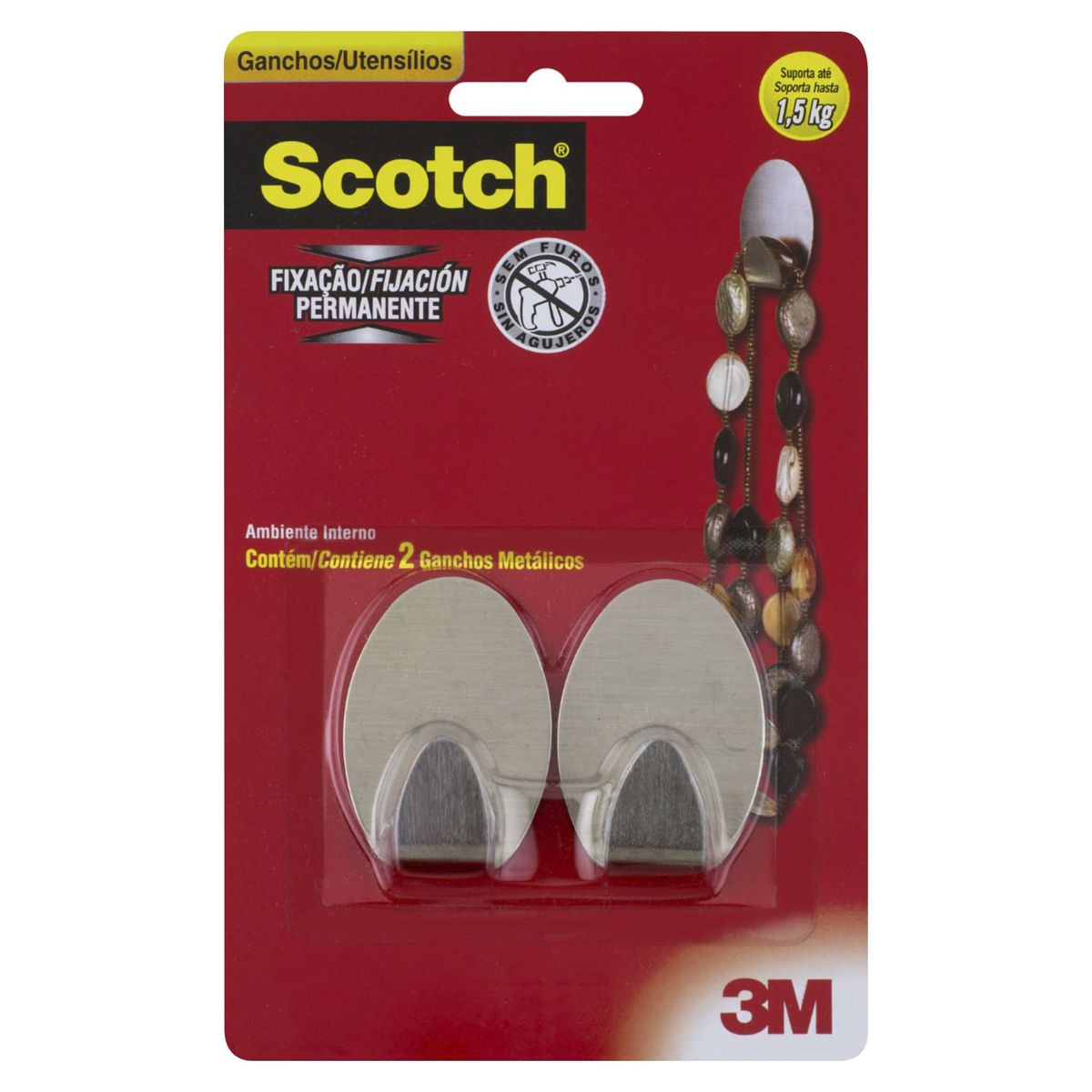 3M - Gancho Scotch Metálico x 2 unid.
