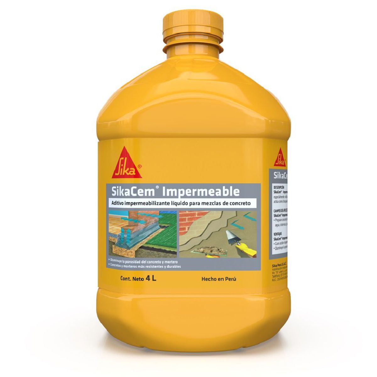 SIKA - Impermeabilizante para concreto y mortero SikaCem Impermeable x 4L