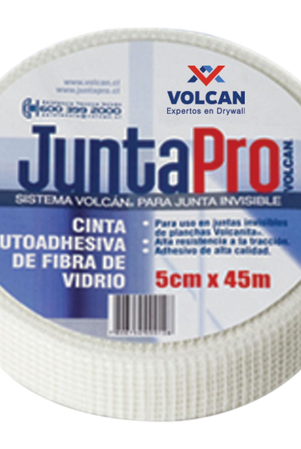 JUNTAPRO - Cinta para Drywall de Fibra de Vidrio Juntapro 5cmx90m