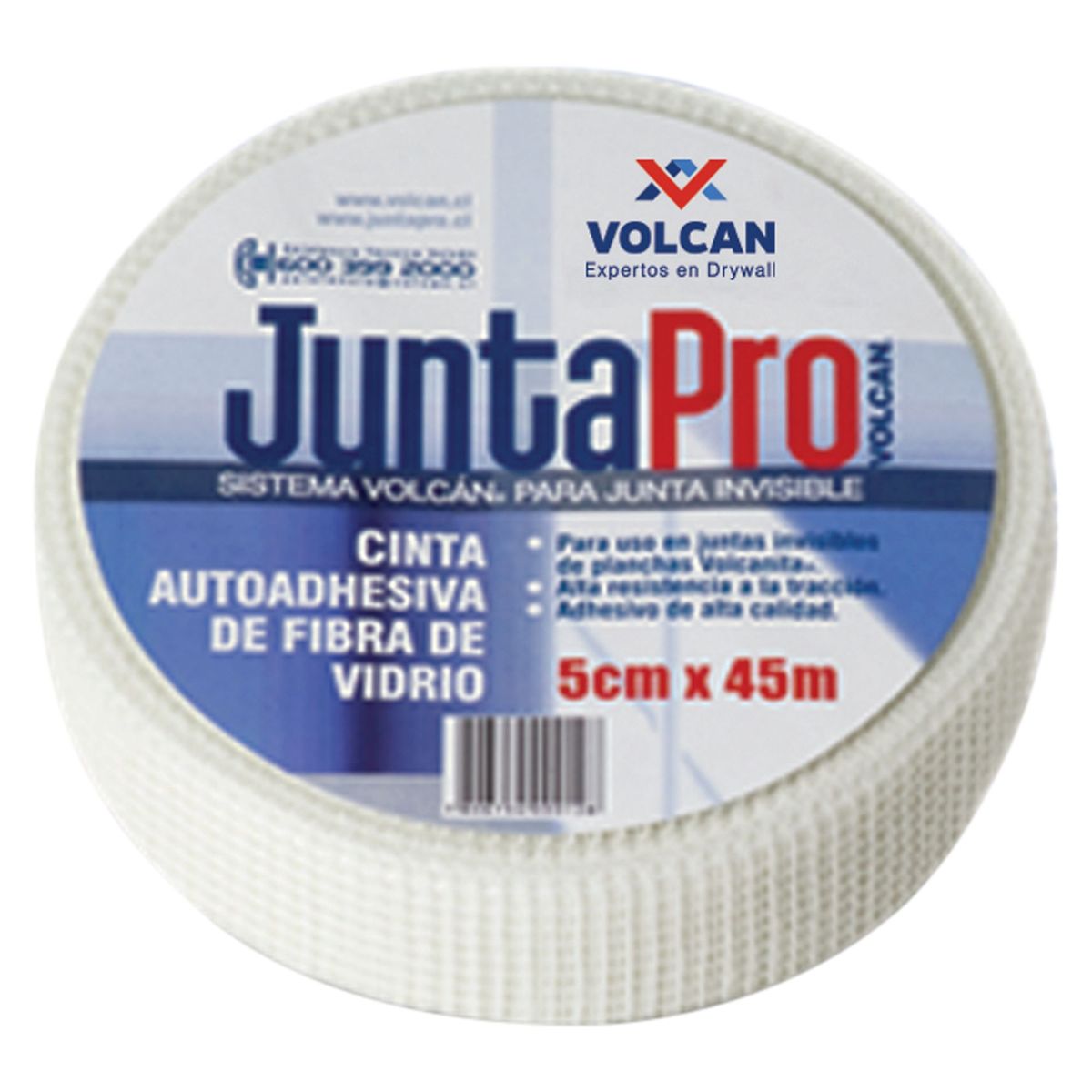 JUNTAPRO - Cinta para Drywall de Fibra de Vidrio Juntapro 5cmx90m