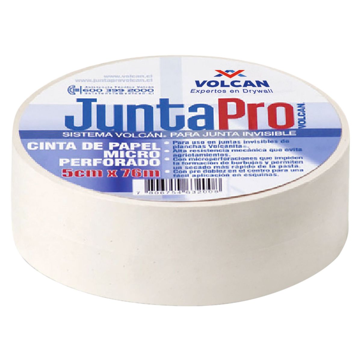 JUNTAPRO - Cinta para Drywall de Papel Juntapro 5cmx90m