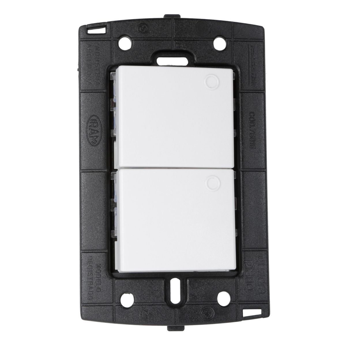 HALUX - Interruptor Doble Piano Quadra Blanco