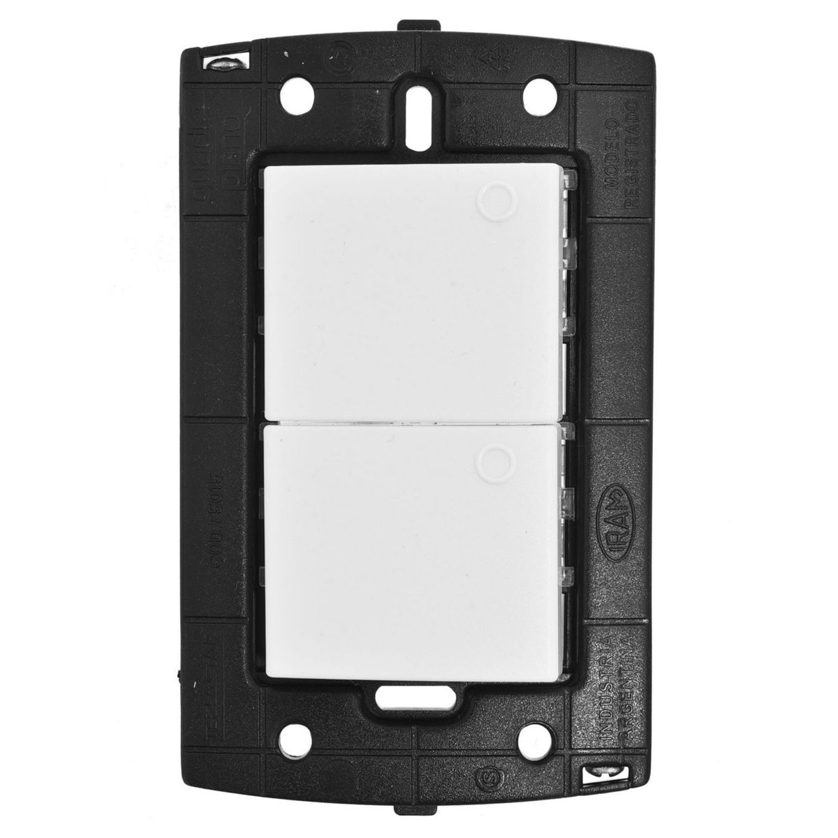 HALUX - Interruptor Doble Piano Quadra Blanco